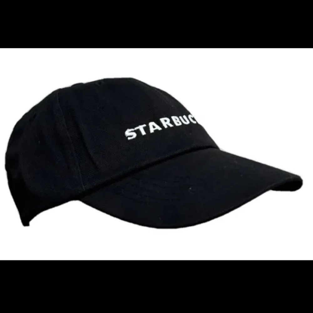 NEW Starbucks Coffee Employee Worker Hat Uniform Black Cap Strapback Job Cap